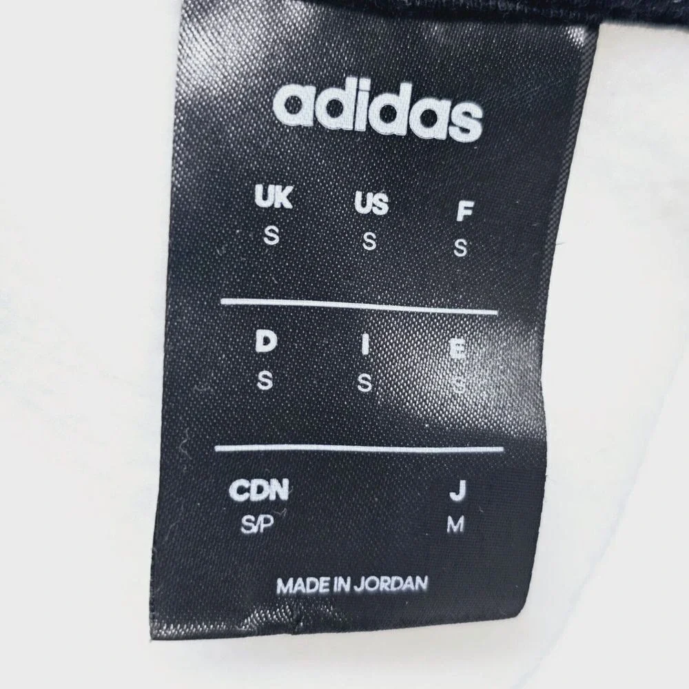 Adidas Hoodie Mens S Pullover White Kangaroo Pocket Spellout‎ Sporty Athleisure